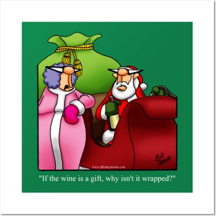 Funny Spectickles Christmas Wine Cartoon Posters and Art